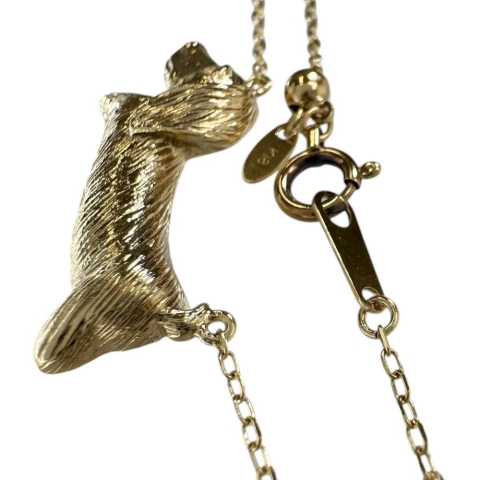 ダックスフンド 犬モチーフ ダイヤモンド 0.01ct ネックレス K18ゴールド 18金 3.3g 47cm レディース【中古】【真子質店】【NN】【MoMiMa】