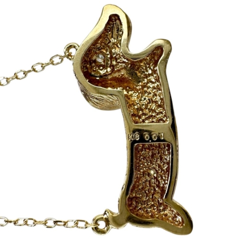 ダックスフンド 犬モチーフ ダイヤモンド 0.01ct ネックレス K18ゴールド 18金 3.3g 47cm レディース【中古】【真子質店】【NN】【MoMiMa】