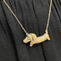 ダックスフンド 犬モチーフ ダイヤモンド 0.01ct ネックレス K18ゴールド 18金 3.3g 47cm レディース【中古】【真子質店】【NN】【MoMiMa】