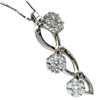 ダイヤモンド 0.834ct ネックレス K18WGホワイトゴールド 18金 5.2g 45.5cm レディース【中古】【真子質店】【NN】【Mixx】