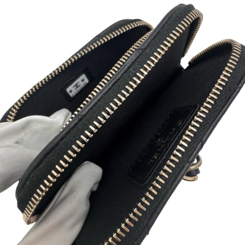 【CHANEL/シャネル】 マトラッセ フォンポーチ AP3739 ショルダーバッグ ラムスキン/レザー ブラック レディース【中古】【真子質店】【BL】【TMoMox】