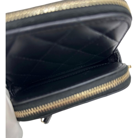 【CHANEL/シャネル】 マトラッセ フォンポーチ AP3739 ショルダーバッグ ラムスキン/レザー ブラック レディース【中古】【真子質店】【BL】【TMoMox】