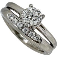 10号 ダイヤモンド(G-SI2) 0.521ct ダイヤモンド 計0.07ct リング・指輪 Pt900プラチナ 7.5g レディース【中古】【真子質店】【NN】【YKx】