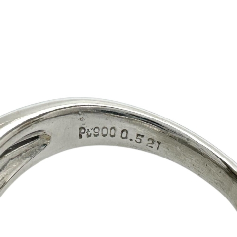 10号 ダイヤモンド(G-SI2) 0.521ct ダイヤモンド 計0.07ct リング・指輪 Pt900プラチナ 7.5g レディース【中古】【真子質店】【NN】【YKx】