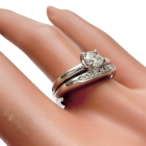 10号 ダイヤモンド(G-SI2) 0.521ct ダイヤモンド 計0.07ct リング・指輪 Pt900プラチナ 7.5g レディース【中古】【真子質店】【NN】【YKx】