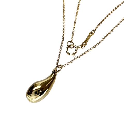 【TIFFANY&Co./ティファニー】 ティアドロップ ペレッティ ネックレス K18ゴールド 18金 5.0g 41.5cm レディース【中古】【真子質店】【GD】【MiSI】