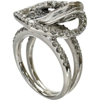 10号【Ponte Vecchio/ポンテヴェキオ】 ハートデザイン ブラックダイヤモンド 0.99ct ダイヤモンド 0.88ct リング・指輪 K18WGホワイトゴールド 18金 13.2g レディース【中古】【真子質店】【GD】【TMoYMa】