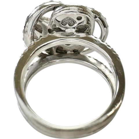 10号【Ponte Vecchio/ポンテヴェキオ】 ハートデザイン ブラックダイヤモンド 0.99ct ダイヤモンド 0.88ct リング・指輪 K18WGホワイトゴールド 18金 13.2g レディース【中古】【真子質店】【GD】【TMoYMa】