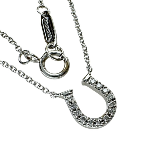 【TIFFANY&Co./ティファニー】 馬蹄/ホースシュー ダイヤモンド ネックレス K18WGホワイトゴールド 18金 2.0g 41cm レディース【中古】【真子質店】【GD】【KTY】
