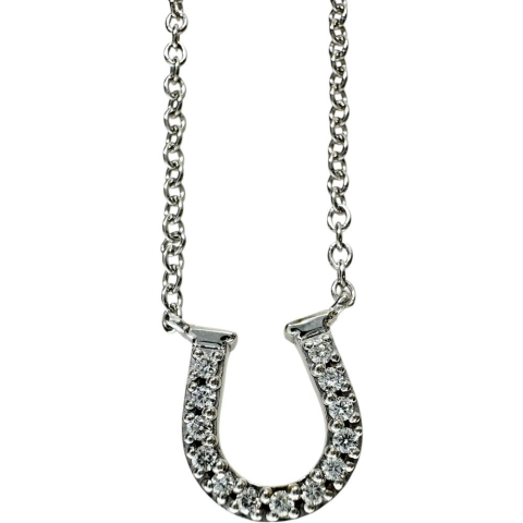 【TIFFANY&Co./ティファニー】 馬蹄/ホースシュー ダイヤモンド ネックレス K18WGホワイトゴールド 18金 2.0g 41cm レディース【中古】【真子質店】【GD】【KTY】