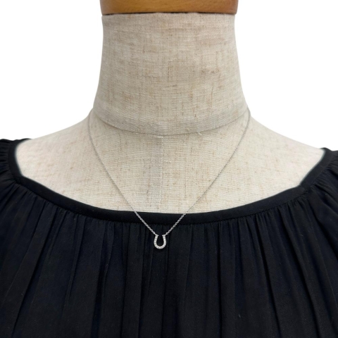 【TIFFANY&Co./ティファニー】 馬蹄/ホースシュー ダイヤモンド ネックレス K18WGホワイトゴールド 18金 2.0g 41cm レディース【中古】【真子質店】【GD】【KTY】