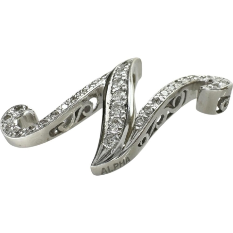 【YUKIZAKI/ゆきざき】Nモチーフ ダイヤモンド 0.38ct ペンダントトップ NOMBRE/ノンブル K18WGホワイトゴールド 18金 3.7g レディース【中古】【真子質店】【GD】【YYx】