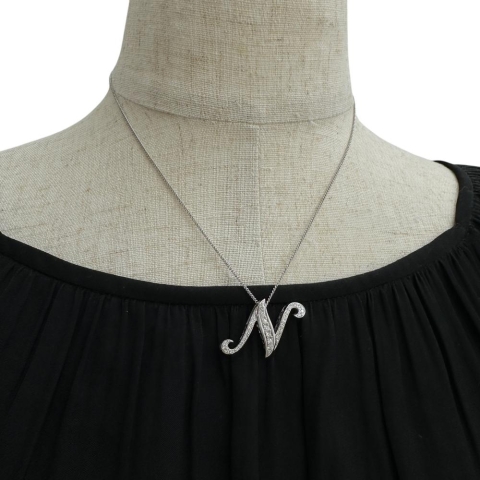 【YUKIZAKI/ゆきざき】Nモチーフ ダイヤモンド 0.38ct ペンダントトップ NOMBRE/ノンブル K18WGホワイトゴールド 18金 3.7g レディース【中古】【真子質店】【GD】【YYx】
