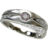 16号 ファンシーライトピンクダイヤモンド(FLP-SI2) 0.112ct ダイヤモンド 0.15ct リング・指輪 Pt900プラチナ 7.2g レディース【中古】【真子質店】【NN】【SKS】