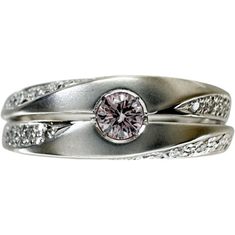 16号 ファンシーライトピンクダイヤモンド（FLP-SI2） 0.112ct ダイヤモンド 0.15ct リング・指輪 Pt900プラチナ 7.2g レディース【中古】【真子質店】【NN】【SKS】