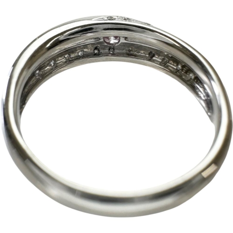 16号 ファンシーライトピンクダイヤモンド（FLP-SI2） 0.112ct ダイヤモンド 0.15ct リング・指輪 Pt900プラチナ 7.2g レディース【中古】【真子質店】【NN】【SKS】