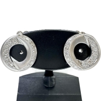 サークル ダイヤモンド ピアス K18WGホワイトゴールド 18金 3.5g レディース【中古】【真子質店】【NN】【YIY】