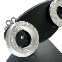 サークル ダイヤモンド ピアス K18WGホワイトゴールド 18金 3.5g レディース【中古】【真子質店】【NN】【YIY】