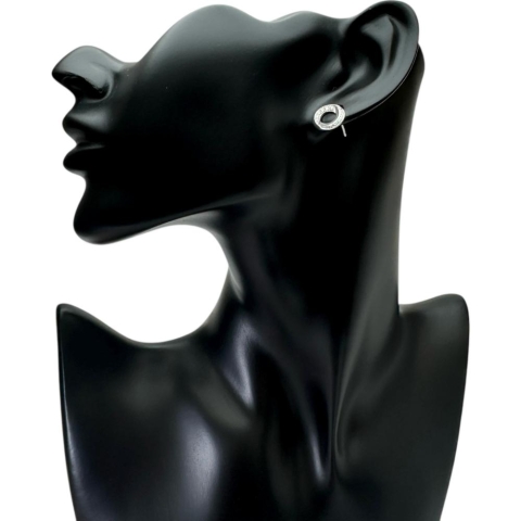 サークル ダイヤモンド ピアス K18WGホワイトゴールド 18金 3.5g レディース【中古】【真子質店】【NN】【YIY】