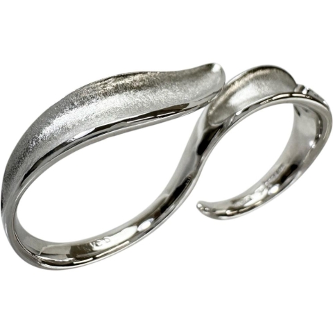 8号 ダブルリング アレキサンドライト 計0.34ct リング・指輪 K18WGホワイトゴールド 18金 8.1g レディース【中古】【真子質店】【NN】【IMoDx】