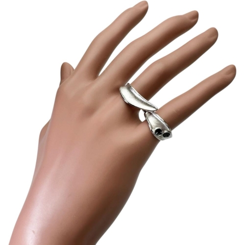 8号 ダブルリング アレキサンドライト 計0.34ct リング・指輪 K18WGホワイトゴールド 18金 8.1g レディース【中古】【真子質店】【NN】【IMoDx】