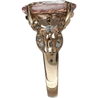 14号 モルガナイト 5.16ct ダイヤモンド 0.13ct リング・指輪 K18PGピンクゴールド 18金 4.6g レディース【中古】【真子質店】【NN】【MiMaY】