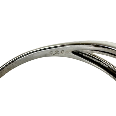 12号 ダイヤモンド（ハート＆キューピット） 0.20ct リング・指輪 Pt950プラチナ 2.1g レディース【中古】【真子質店】【NN】【TMiY】