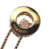 パパラチャサファイア 0.21ct ダイヤモンド 計0.20ct ネックレス K18PGピンクゴールド 18金 3.7g 50cm レディース【中古】【真子質店】【NN】【KKx】