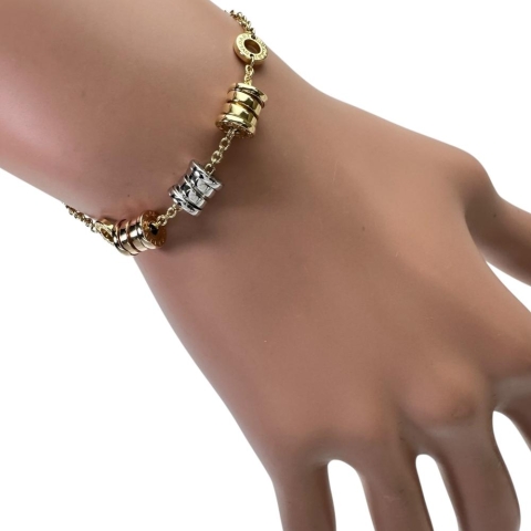 【BVLGARI/ブルガリ】 ブレスレット B-ZERO1 エレメント K18YGイエローゴールド 18金//WG/PG/スリーカラー 8.8g 18cm レディース【中古】【真子質店】【BL】【TIDMo】