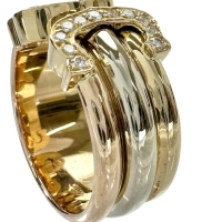 11号【CARTIER/カルティエ】 ダイヤモンド リング・指輪 2Cリング K18ゴールド 18金/YG/WG/PG 7.9g 51 レディース【中古】【真子質店】【GD】【IMiKx】