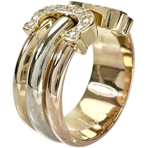 11号【CARTIER/カルティエ】 ダイヤモンド リング・指輪 2Cリング K18ゴールド 18金/YG/WG/PG  7.9g 51 レディース【中古】【真子質店】【GD】【IMiKx】