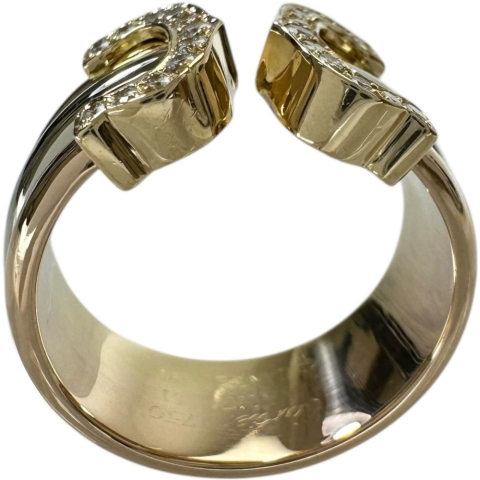 11号【CARTIER/カルティエ】 ダイヤモンド リング・指輪 2Cリング K18ゴールド 18金/YG/WG/PG  7.9g 51 レディース【中古】【真子質店】【GD】【IMiKx】