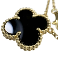 【Van Cleef & Arpels/ヴァンクリーフ&アーペル】 オニキス ネックレス アルハンブラ K18ゴールド 18金 5.1g 41.5cm レディース【中古】【真子質店】【GD】【TSKx】