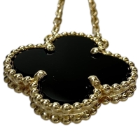【Van Cleef & Arpels/ヴァンクリーフ&アーペル】 オニキス ネックレス アルハンブラ K18ゴールド 18金 5.1g 41.5cm レディース【中古】【真子質店】【GD】【TSKx】