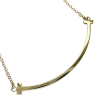 【TIFFANY&Co./ティファニー】 Tスマイル スモール ネックレス K18ゴールド 18金 2.9g 40.5/45.5cm レディース【中古】【真子質店】【GD】【SxT】
