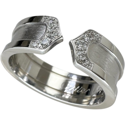 14号【CARTIER/カルティエ】 C2リング ダイヤモンド リング・指輪 K18WGホワイトゴールド 18金 7.9g #54 レディース【中古】【真子質店】【GD】【IMaMoMa】