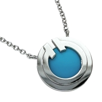 【TIFFANY&Co./ティファニー】 Tトゥ サークル ターコイズ ネックレス K18WGホワイトゴールド 18金 3.5g 40/45cmcm レディース【中古】【真子質店】【GD】【IDMax】