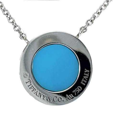 【TIFFANY&Co./ティファニー】 Tトゥ サークル ターコイズ ネックレス K18WGホワイトゴールド 18金 3.5g 40/45cmcm レディース【中古】【真子質店】【GD】【IDMax】