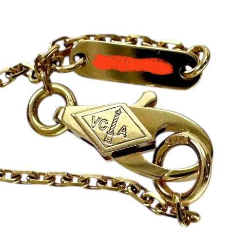 【Van Cleef & Arpels/ヴァンクリーフ＆アーペル】 カーネリアン ネックレス スウィートアルハンブラ K18ゴールド 18金 2.8g 39/41cm レディース【中古】【真子質店】【GD】【IMiIMo】