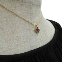 【Van Cleef & Arpels/ヴァンクリーフ＆アーペル】 カーネリアン ネックレス スウィートアルハンブラ K18ゴールド 18金 2.8g 39/41cm レディース【中古】【真子質店】【GD】【IMiIMo】