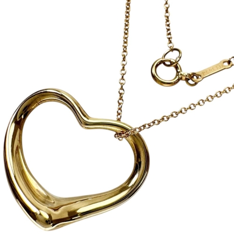 【TIFFANY&Co./ティファニー】 オープンハート　ペレッティ ネックレス K18ゴールド 18金 5.2g 40cm レディース【中古】【真子質店】【GD】【STD】