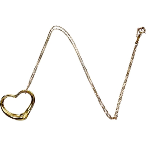 【TIFFANY&Co./ティファニー】 オープンハート　ペレッティ ネックレス K18ゴールド 18金 5.2g 40cm レディース【中古】【真子質店】【GD】【STD】