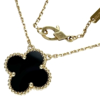 【Van Cleef & Arpels/ヴァンクリーフ&アーペル】 アルハンブラ オニキス ネックレス K18ゴールド 18金 5.1g 38/42cm レディース【中古】【真子質店】【GD】【MaxMix】