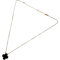 【Van Cleef & Arpels/ヴァンクリーフ&アーペル】 アルハンブラ オニキス ネックレス K18ゴールド 18金 5.1g 38/42cm レディース【中古】【真子質店】【GD】【MaxMix】