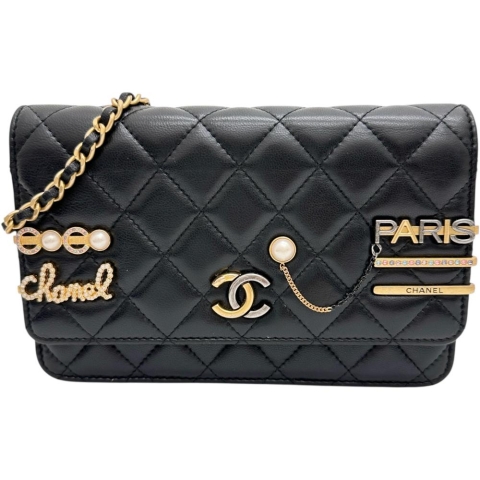 【CHANEL/シャネル】 ココクリップ チェーンウォレット AP2508 ショルダーバッグ ラムスキン/レザー ブラック レディース【中古】【真子質店】【BL】【MaMoxx】