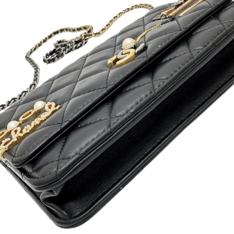 【CHANEL/シャネル】 ココクリップ チェーンウォレット AP2508 ショルダーバッグ ラムスキン/レザー ブラック レディース【中古】【真子質店】【BL】【MaMoxx】