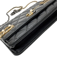 【CHANEL/シャネル】 ココクリップ チェーンウォレット AP2508 ショルダーバッグ ラムスキン/レザー ブラック レディース【中古】【真子質店】【BL】【MaMoxx】