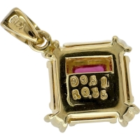 ルビー 0.35ct ダイヤモンド 0.51ct ペンダントトップ K18ゴールド 18金 2.2g レディース【中古】【真子質店】【NN】【MoMiMa】
