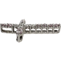 十字架/クロスデザイン ピンクダイヤモンド 0.31ct ダイヤモンド 0.18ct ペンダントトップ K18WGホワイトゴールド 18金 1.9g レディース【中古】【真子質店】【NN】【YYx】