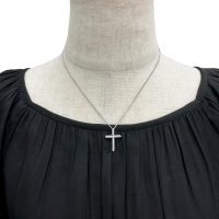 十字架/クロスデザイン ピンクダイヤモンド 0.31ct ダイヤモンド 0.18ct ペンダントトップ K18WGホワイトゴールド 18金 1.9g レディース【中古】【真子質店】【NN】【YYx】